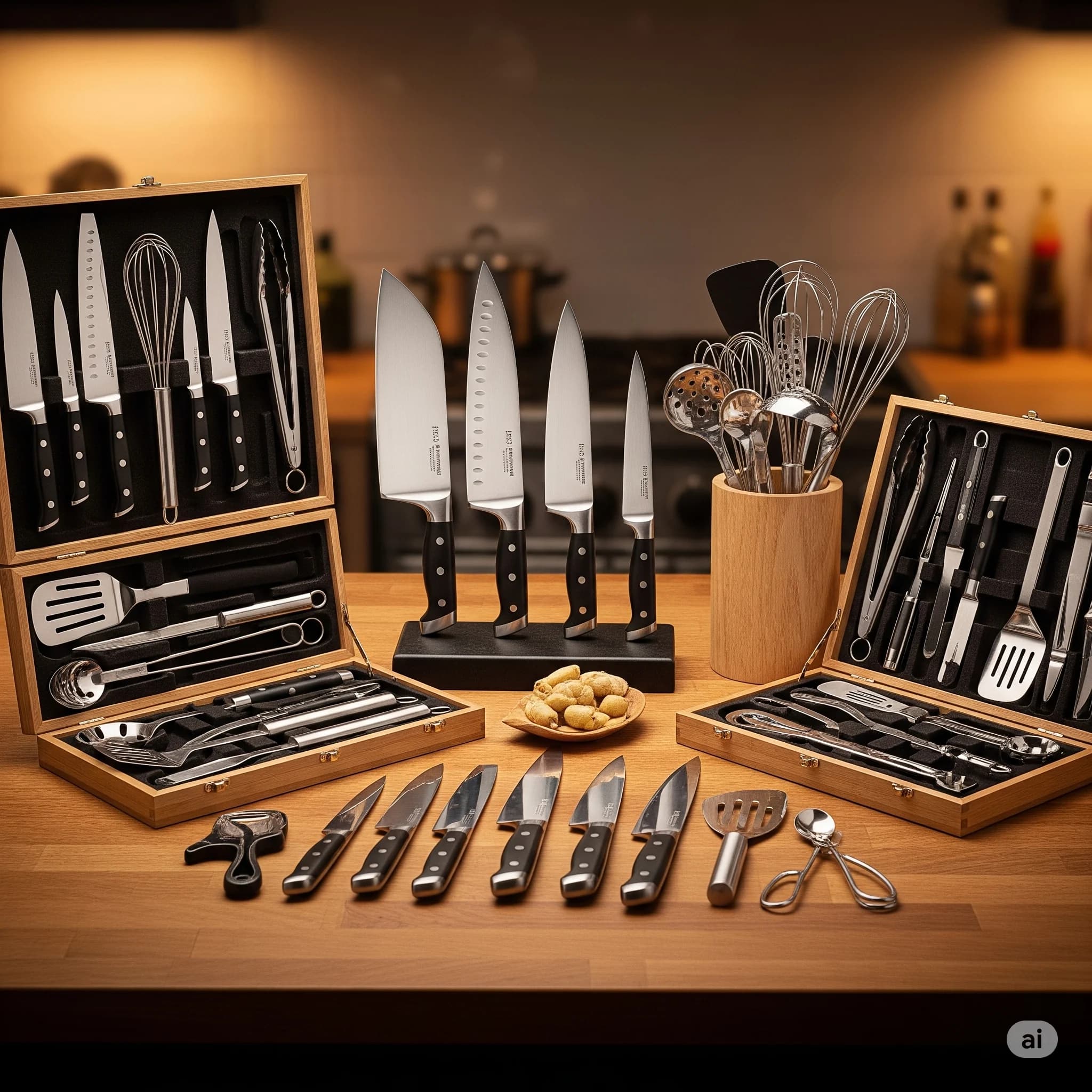Set de Cuchillería y Utensilios de Cocina